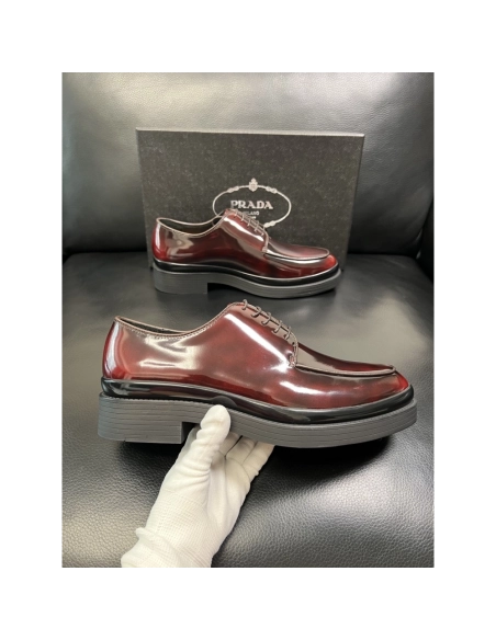 Prada leather shoes 076,PRADA SNEAKERS,Luxury Shoes
