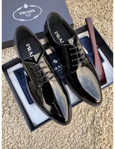 Prada leather shoes 077,PRADA SNEAKERS,Luxury Shoes