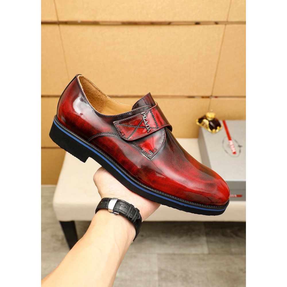 Prada leather shoes 081,PRADA SNEAKERS,Luxury Shoes