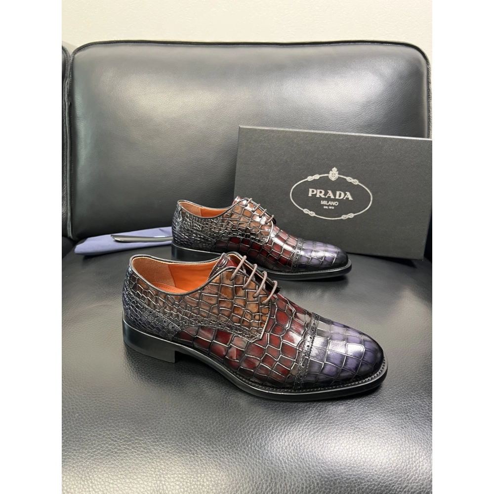 Prada leather shoes 090,PRADA SNEAKERS,Luxury Shoes