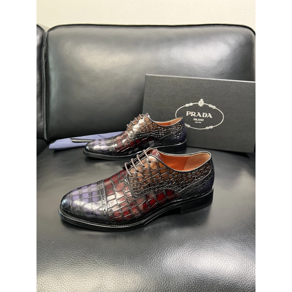 Prada leather shoes 090,PRADA SNEAKERS,Luxury Shoes