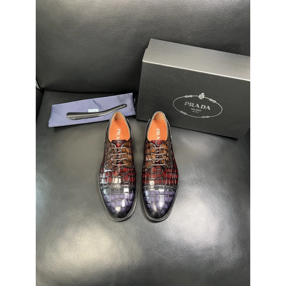 Prada leather shoes 090,PRADA SNEAKERS,Luxury Shoes