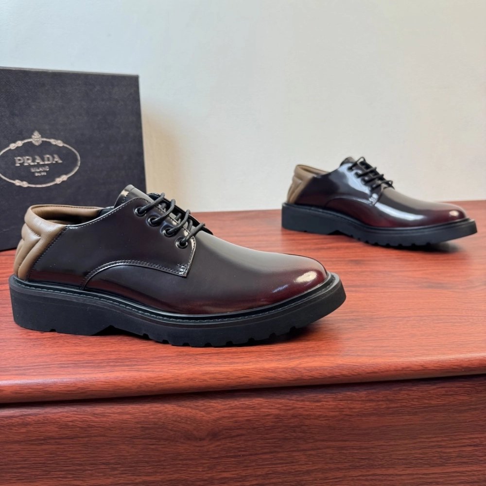 Prada leather shoes 091,PRADA SNEAKERS,Luxury Shoes