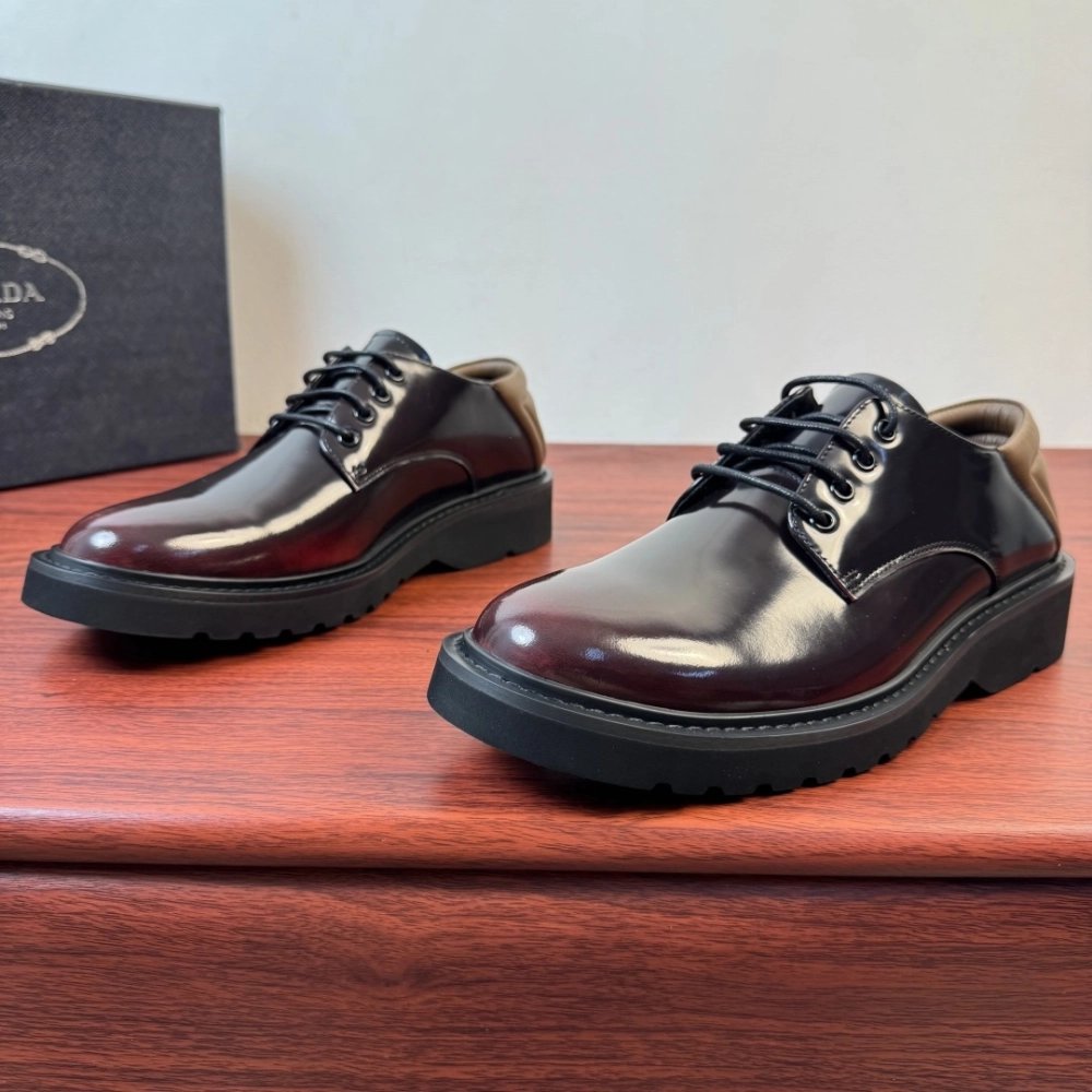 Prada leather shoes 091,PRADA SNEAKERS,Luxury Shoes
