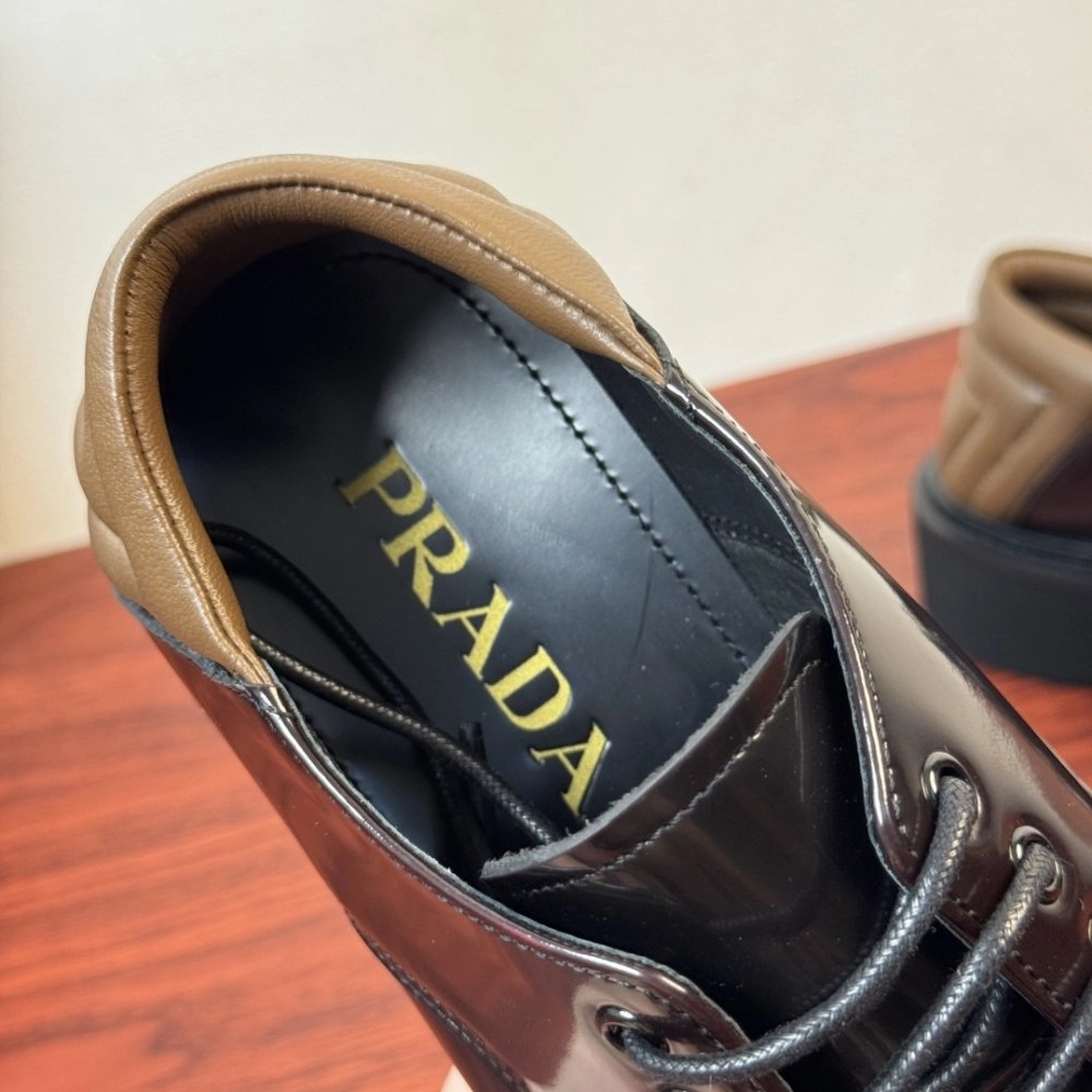 Prada leather shoes 091,PRADA SNEAKERS,Luxury Shoes