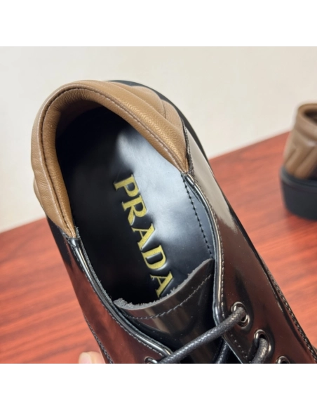 Prada leather shoes 092,PRADA SNEAKERS,Luxury Shoes