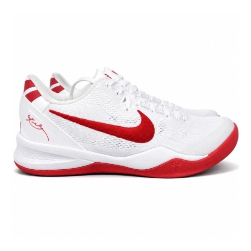 Nike Kobe 8 Protro TB Promo in White University Red HM6469-101 , Elite Performance Basketball Shoes , Premium SneakersStreetwear