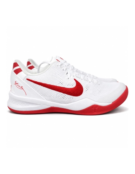 Nike Kobe 8 Protro TB Promo in White University Red HM6469-101 , Elite Performance Basketball Shoes , Premium SneakersStreetwear
