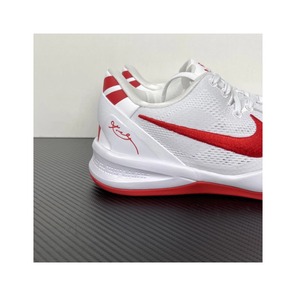 Nike Kobe 8 Protro TB Promo in White University Red HM6469-101 , Elite Performance Basketball Shoes , Premium SneakersStreetwear
