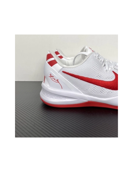 Nike Kobe 8 Protro TB Promo in White University Red HM6469-101 , Elite Performance Basketball Shoes , Premium SneakersStreetwear