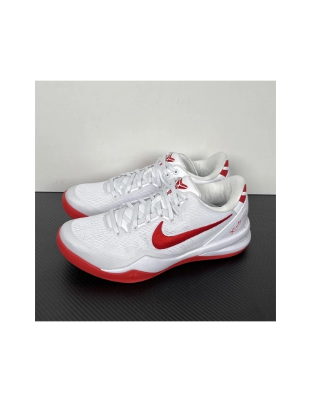 Nike Kobe 8 Protro TB Promo in White University Red HM6469-101 , Elite Performance Basketball Shoes , Premium SneakersStreetwear