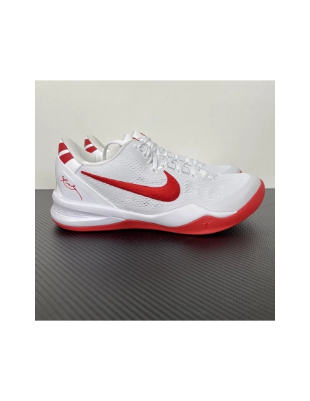 Nike Kobe 8 Protro TB Promo in White University Red HM6469-101 , Elite Performance Basketball Shoes , Premium SneakersStreetwear