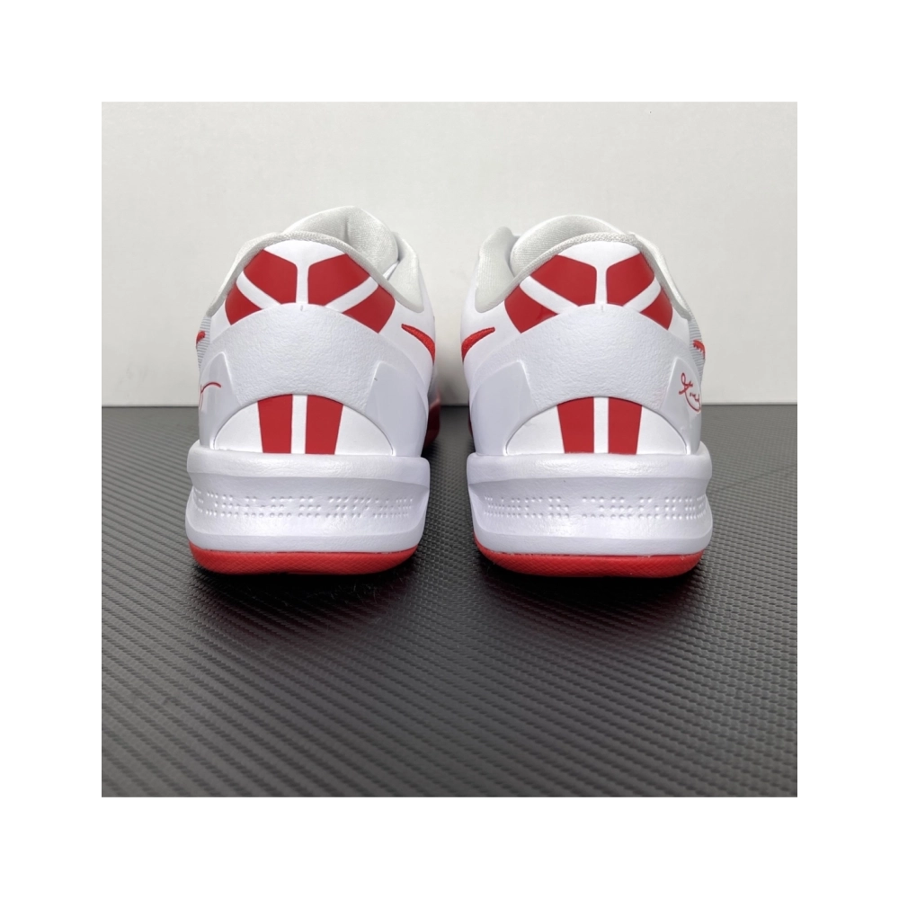 Nike Kobe 8 Protro TB Promo in White University Red HM6469-101 , Elite Performance Basketball Shoes , Premium SneakersStreetwear