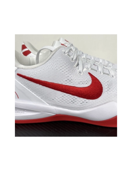 Nike Kobe 8 Protro TB Promo in White University Red HM6469-101 , Elite Performance Basketball Shoes , Premium SneakersStreetwear