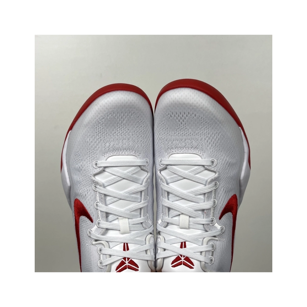 Nike Kobe 8 Protro TB Promo in White University Red HM6469-101 , Elite Performance Basketball Shoes , Premium SneakersStreetwear