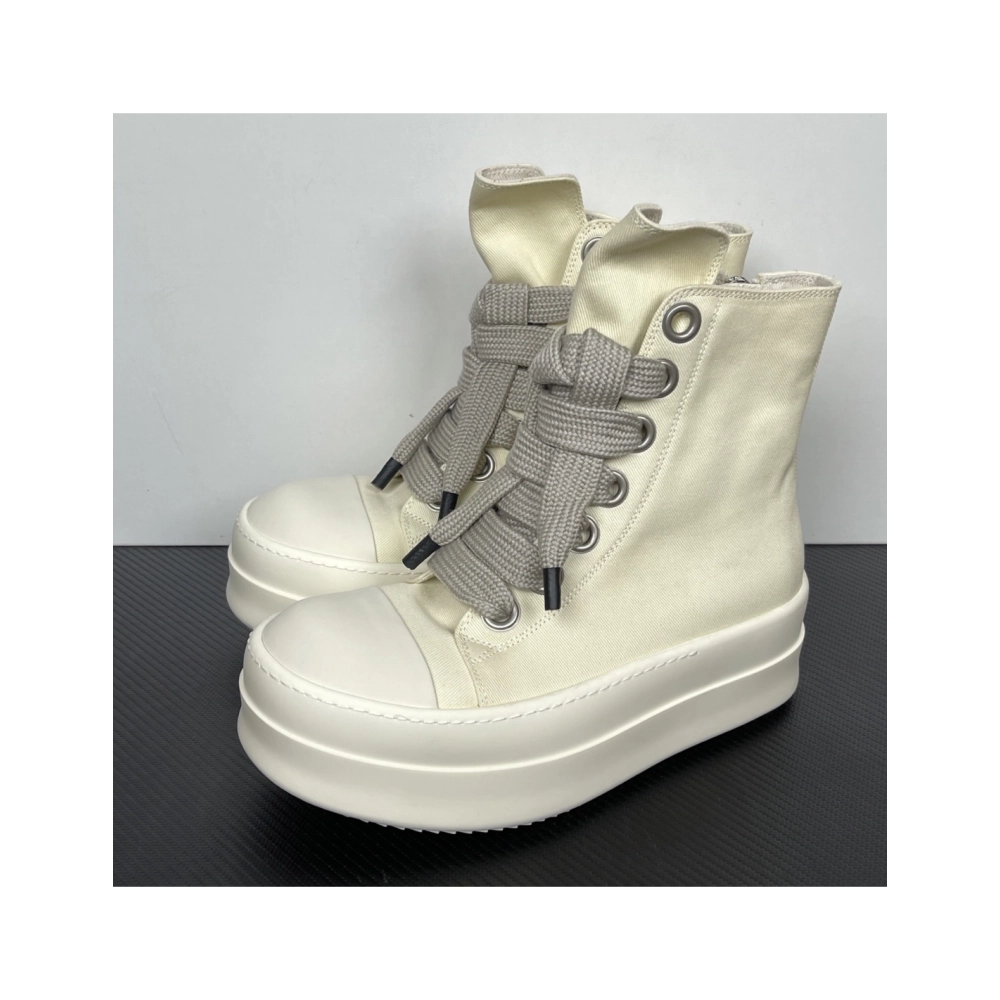 Rick Owens DRKSHDW Mega Bumper Jumbolace Sneaks - Milk DU01F4850 DOW2 , Premium SneakersStreetwear , Worldwide Shipping
