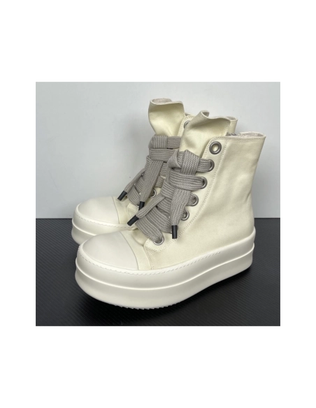 Rick Owens DRKSHDW Mega Bumper Jumbolace Sneaks - Milk DU01F4850 DOW2 , Premium SneakersStreetwear , Worldwide Shipping