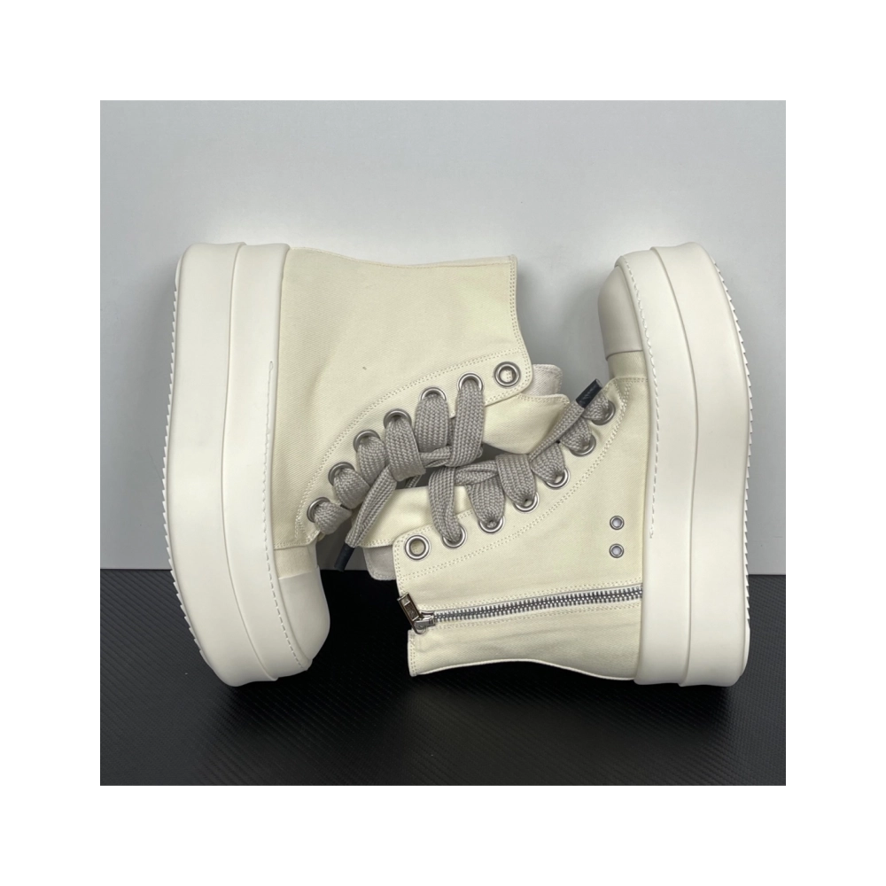 Rick Owens DRKSHDW Mega Bumper Jumbolace Sneaks - Milk DU01F4850 DOW2 , Premium SneakersStreetwear , Worldwide Shipping