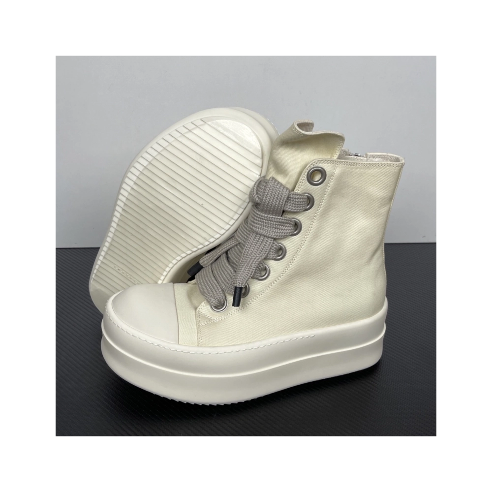 Rick Owens DRKSHDW Mega Bumper Jumbolace Sneaks - Milk DU01F4850 DOW2 , Premium SneakersStreetwear , Worldwide Shipping