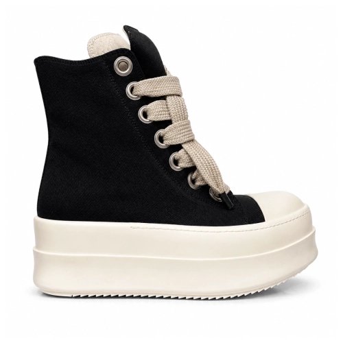 Rick Owens DRKSHDW Mega Bumper Jumbolace Sneaks - Black / Milk DU01F4850 DOW2 , Premium SneakersStreetwear , Worldwide Shipping