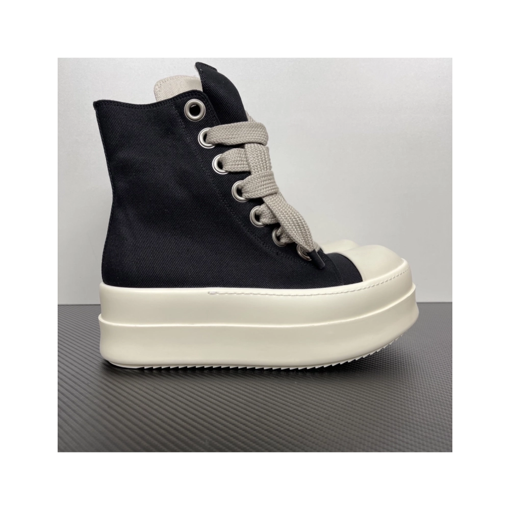 Rick Owens DRKSHDW Mega Bumper Jumbolace Sneaks - Black / Milk DU01F4850 DOW2 , Premium SneakersStreetwear , Worldwide Shipping