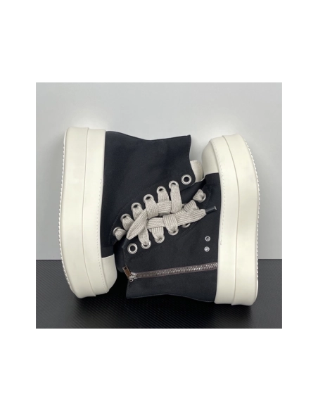 Rick Owens DRKSHDW Mega Bumper Jumbolace Sneaks - Black / Milk DU01F4850 DOW2 , Premium SneakersStreetwear , Worldwide Shipping