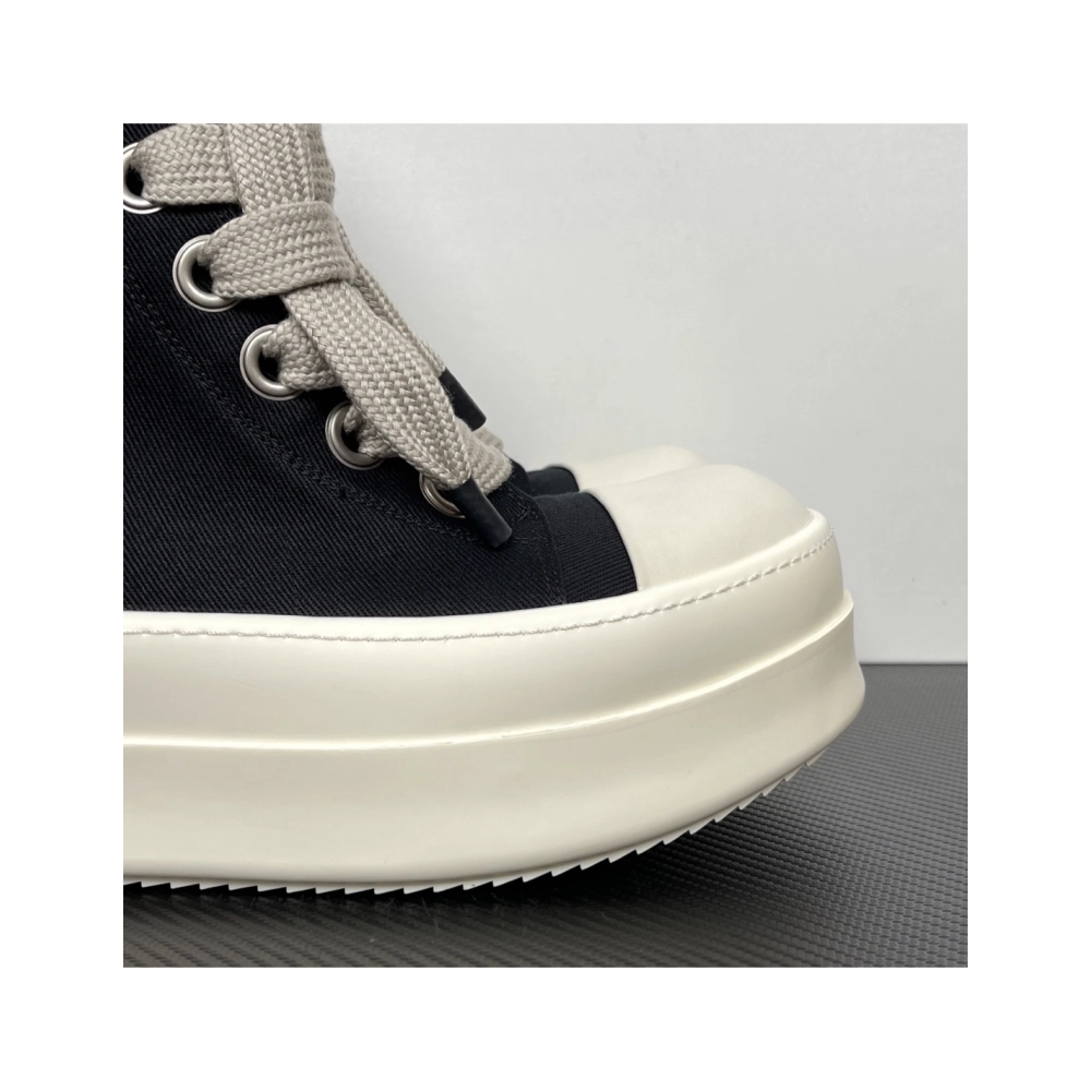 Rick Owens DRKSHDW Mega Bumper Jumbolace Sneaks - Black / Milk DU01F4850 DOW2 , Premium SneakersStreetwear , Worldwide Shipping