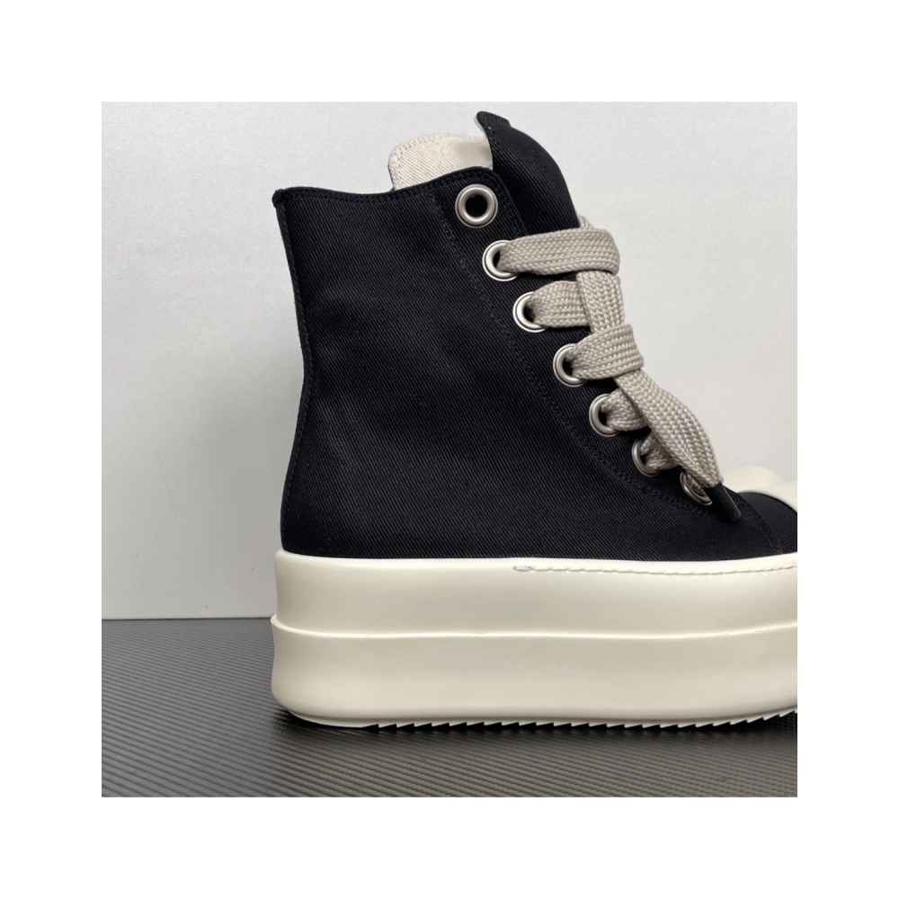 Rick Owens DRKSHDW Mega Bumper Jumbolace Sneaks - Black / Milk DU01F4850 DOW2 , Premium SneakersStreetwear , Worldwide Shipping