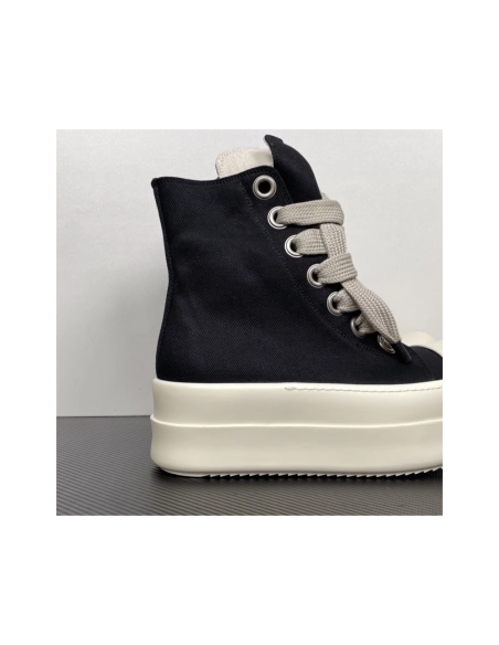 Rick Owens DRKSHDW Mega Bumper Jumbolace Sneaks - Black / Milk DU01F4850 DOW2 , Premium SneakersStreetwear , Worldwide Shipping