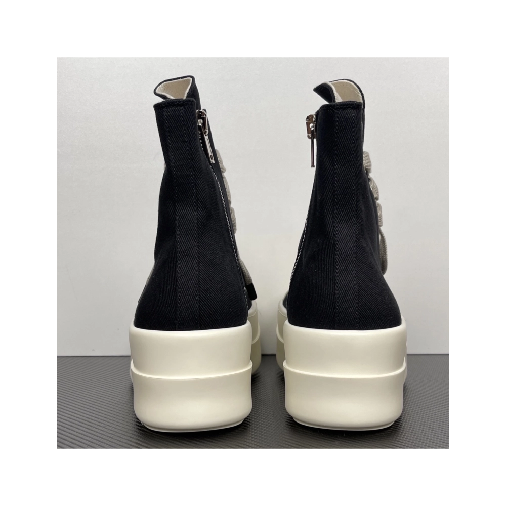 Rick Owens DRKSHDW Mega Bumper Jumbolace Sneaks - Black / Milk DU01F4850 DOW2 , Premium SneakersStreetwear , Worldwide Shipping