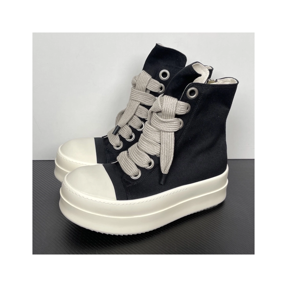Rick Owens DRKSHDW Mega Bumper Jumbolace Sneaks - Black / Milk DU01F4850 DOW2 , Premium SneakersStreetwear , Worldwide Shipping