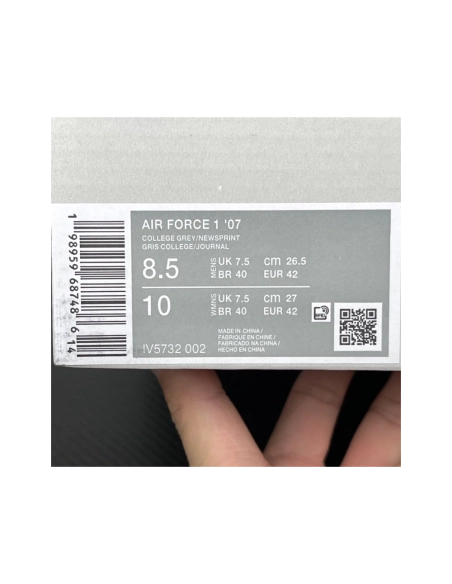 Nike Air Force 1 Low '07 - College Grey / Newsprint Carbon Fiber IV5732-002 , Premium SneakersStreetwear , Worldwide Shippin