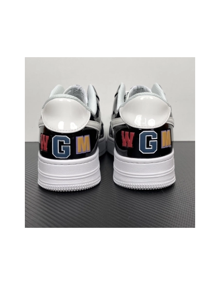 A Bathing Ape BAPE Bapesta Low Shark - White / Black 1G80-191-009 , Premium SneakersStreetwear , Worldwide Shipping
