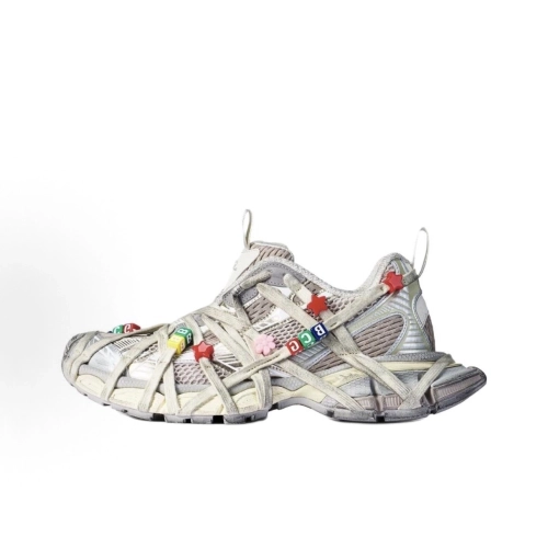 Balenciaga 3XL Extreme Lace Sneaker - Eggshell / Multicolor 778698W3XBD9188 , Premium SneakersStreetwear , Worldwide Shipping