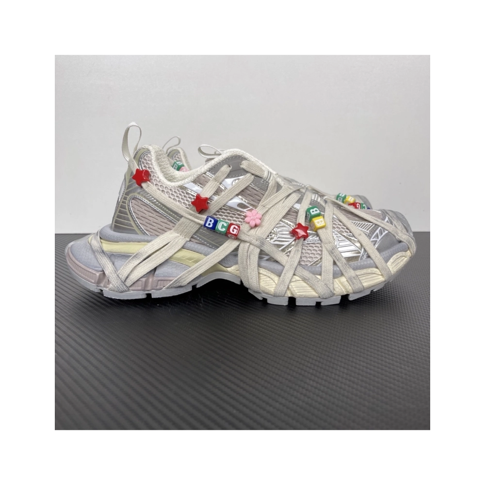 Balenciaga 3XL Extreme Lace Sneaker - Eggshell / Multicolor 778698W3XBD9188 , Premium SneakersStreetwear , Worldwide Shipping
