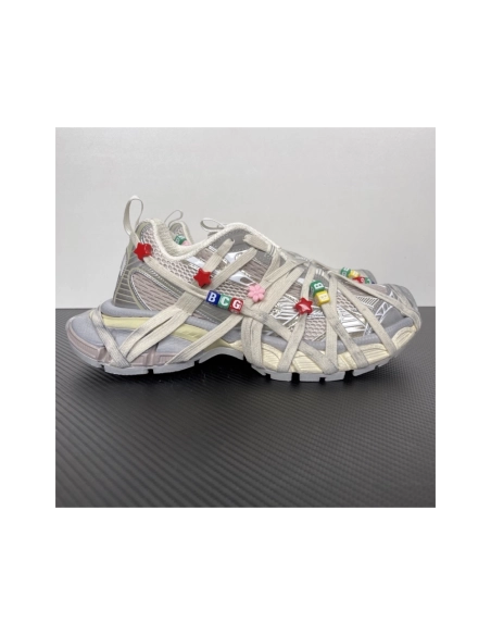 Balenciaga 3XL Extreme Lace Sneaker - Eggshell / Multicolor 778698W3XBD9188 , Premium SneakersStreetwear , Worldwide Shipping