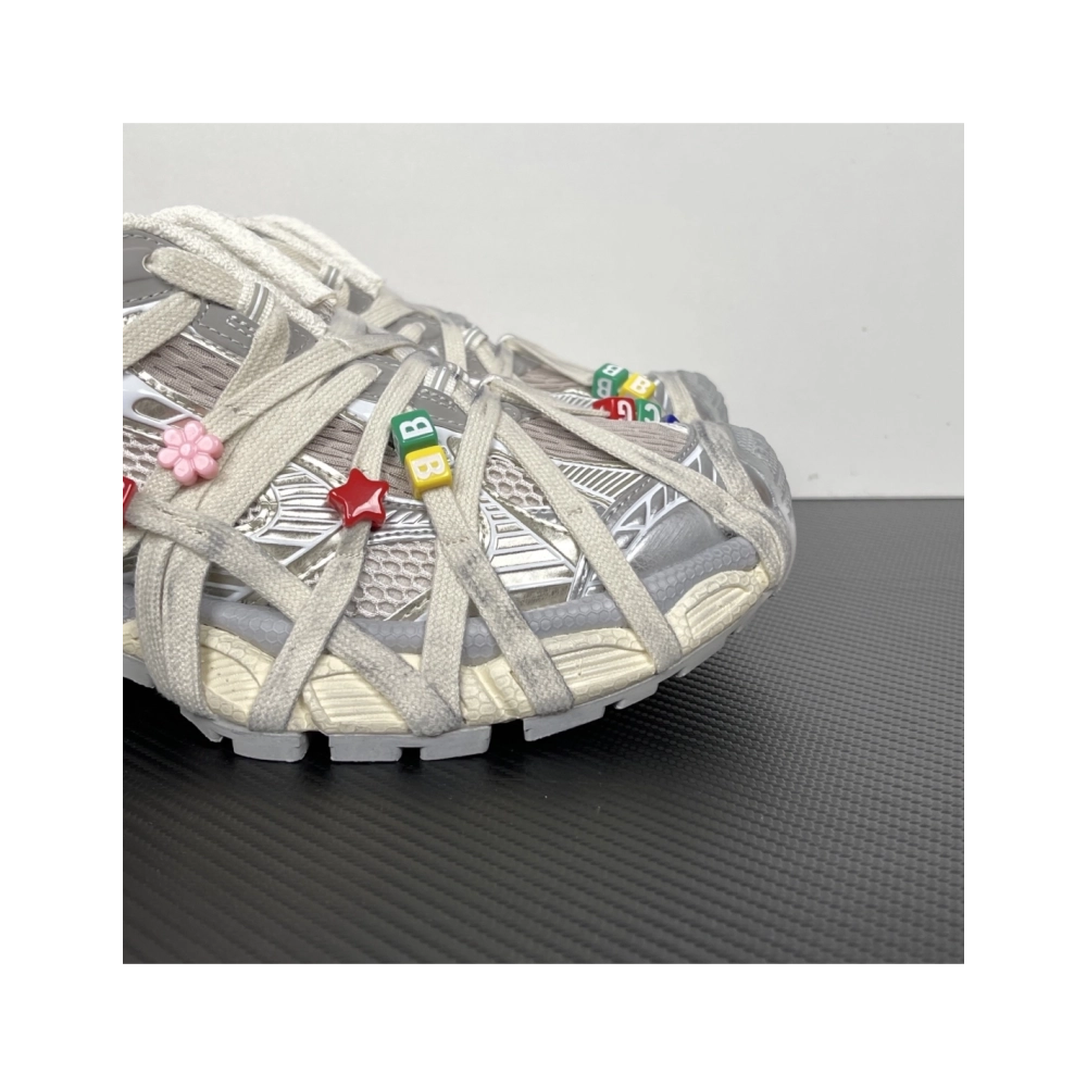 Balenciaga 3XL Extreme Lace Sneaker - Eggshell / Multicolor 778698W3XBD9188 , Premium SneakersStreetwear , Worldwide Shipping