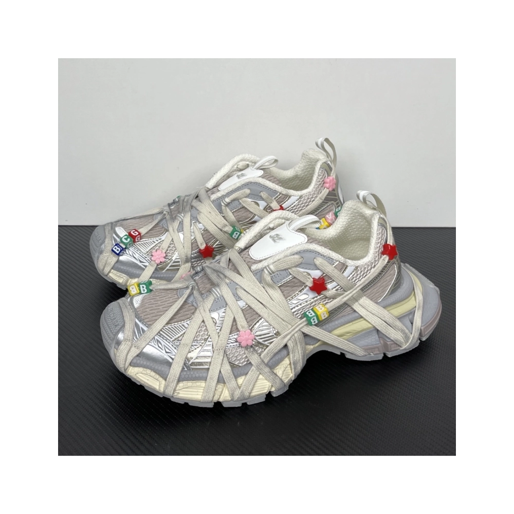 Balenciaga 3XL Extreme Lace Sneaker - Eggshell / Multicolor 778698W3XBD9188 , Premium SneakersStreetwear , Worldwide Shipping