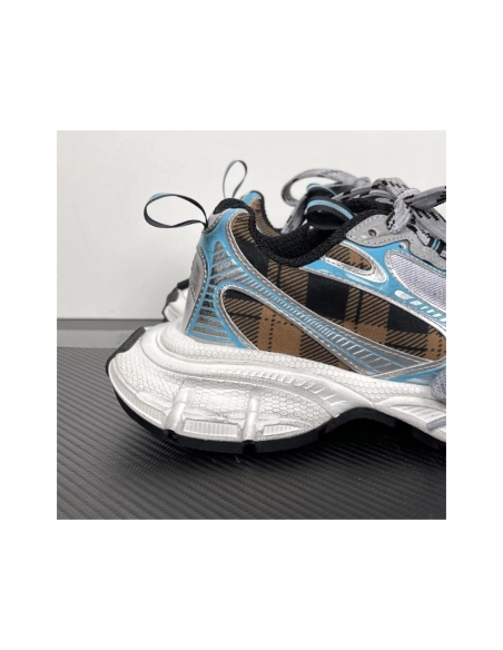 Balenciaga 3XL Sneaker - Check Pattern Blue/Brown/Black 734731 W3XMM 4210 , Premium SneakersStreetwear , Worldwide Shipping
