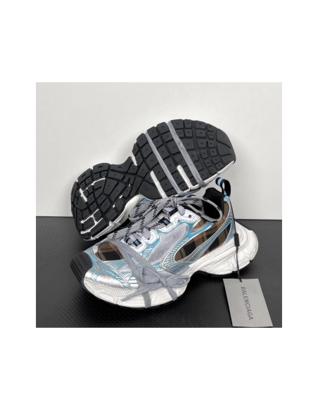 Balenciaga 3XL Sneaker - Check Pattern Blue/Brown/Black 734731 W3XMM 4210 , Premium SneakersStreetwear , Worldwide Shipping
