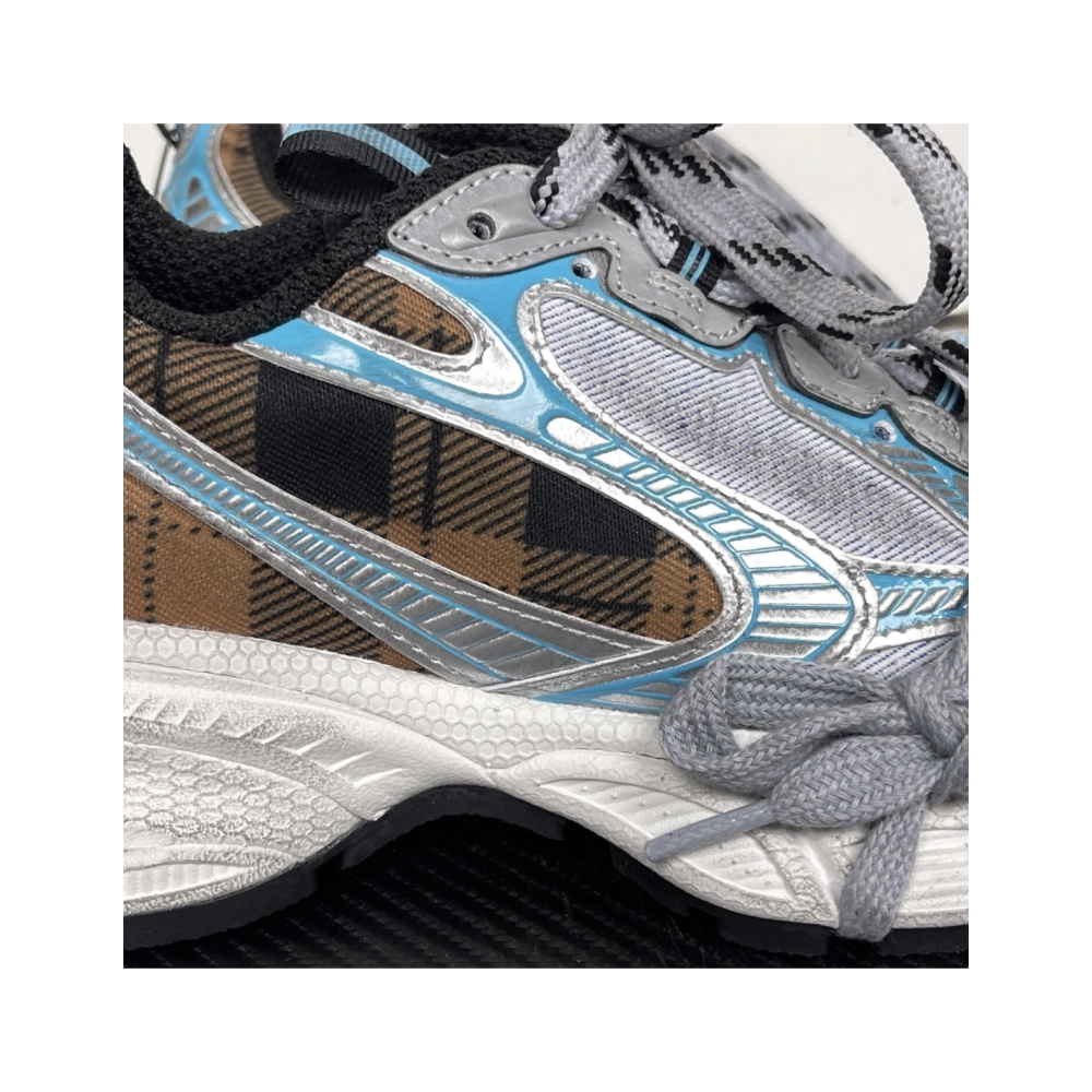 Balenciaga 3XL Sneaker - Check Pattern Blue/Brown/Black 734731 W3XMM 4210 , Premium SneakersStreetwear , Worldwide Shipping