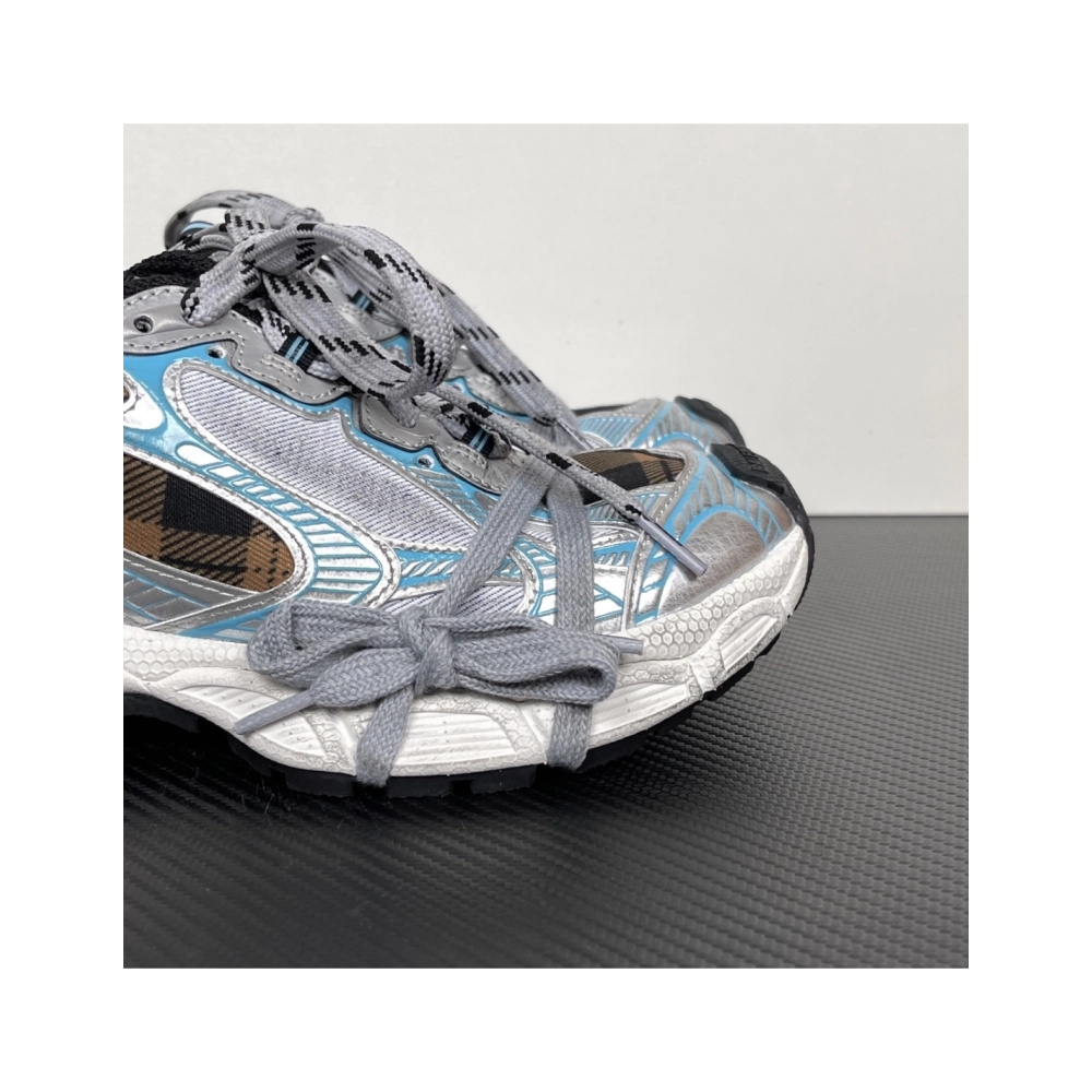 Balenciaga 3XL Sneaker - Check Pattern Blue/Brown/Black 734731 W3XMM 4210 , Premium SneakersStreetwear , Worldwide Shipping
