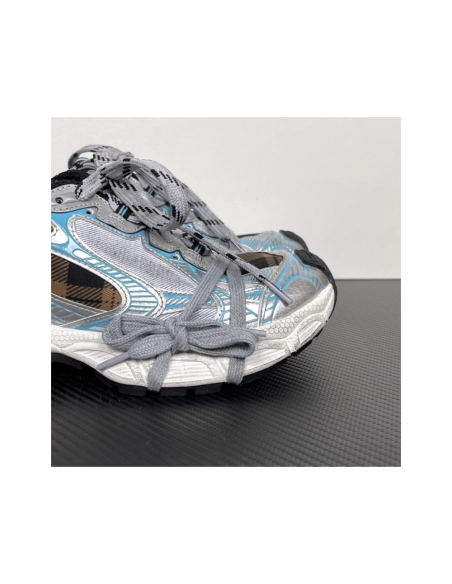 Balenciaga 3XL Sneaker - Check Pattern Blue/Brown/Black 734731 W3XMM 4210 , Premium SneakersStreetwear , Worldwide Shipping