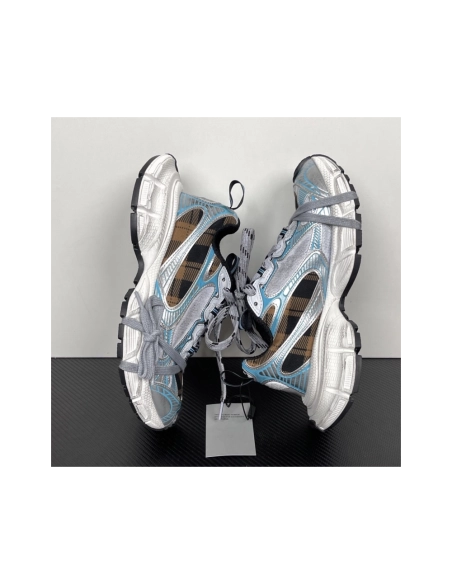 Balenciaga 3XL Sneaker - Check Pattern Blue/Brown/Black 734731 W3XMM 4210 , Premium SneakersStreetwear , Worldwide Shipping
