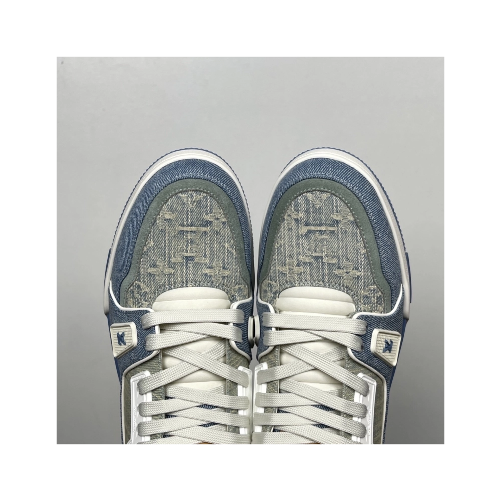 Tyler, the Creator x Louis Vuitton LV Trainer - Blue Denim 1AKCEY , Premium SneakersStreetwear , Worldwide Shipping