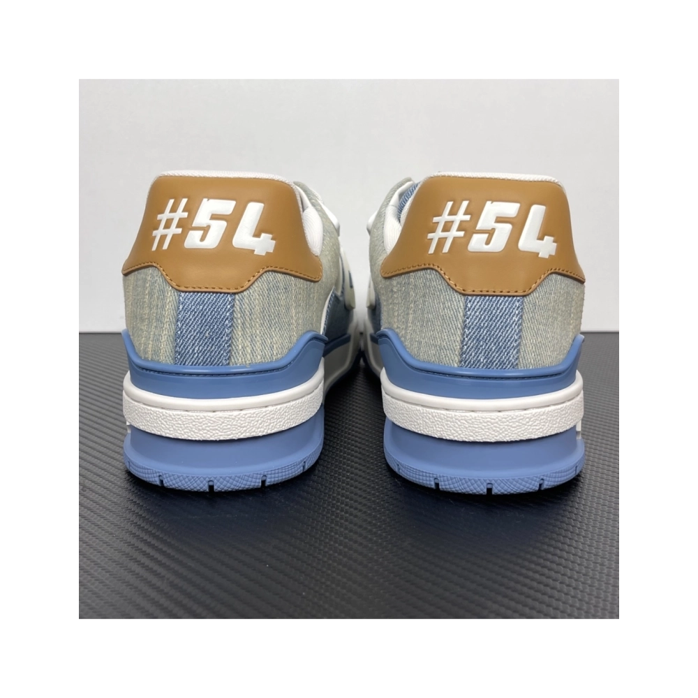 Tyler, the Creator x Louis Vuitton LV Trainer - Blue Denim 1AKCEY , Premium SneakersStreetwear , Worldwide Shipping