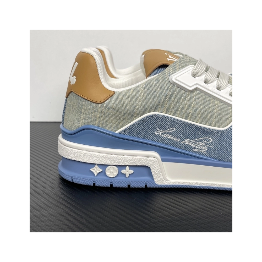 Tyler, the Creator x Louis Vuitton LV Trainer - Blue Denim 1AKCEY , Premium SneakersStreetwear , Worldwide Shipping