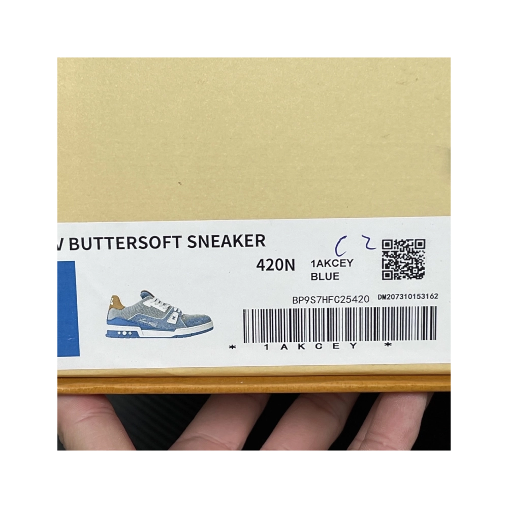 Tyler, the Creator x Louis Vuitton LV Trainer - Blue Denim 1AKCEY , Premium SneakersStreetwear , Worldwide Shipping