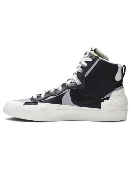 sacai x Blazer Mid Black Grey,NIKE BLAZER,NIKE SHOES Reps