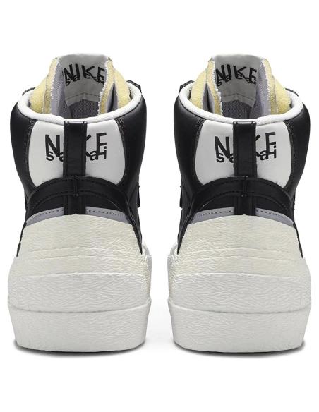 sacai x Blazer Mid Black Grey,NIKE BLAZER,NIKE SHOES Reps
